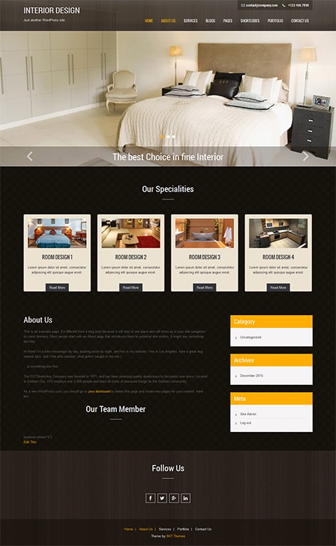 Free Interior WordPress Theme for interior design websites | SKT Themes