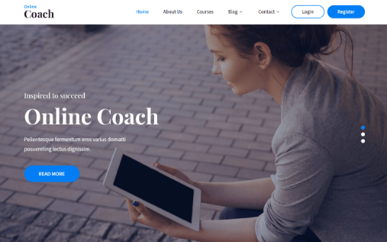 online coach WordPress theme