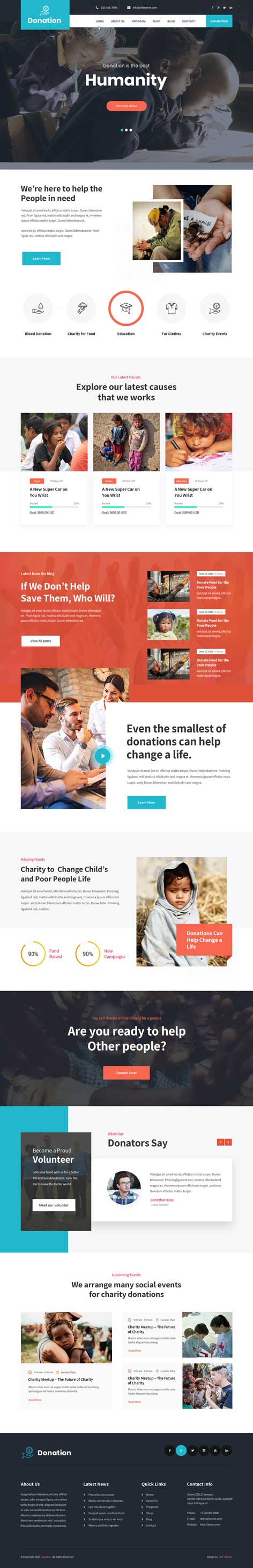 Donation WordPress theme for charitable NGO Trust Fundraiser events