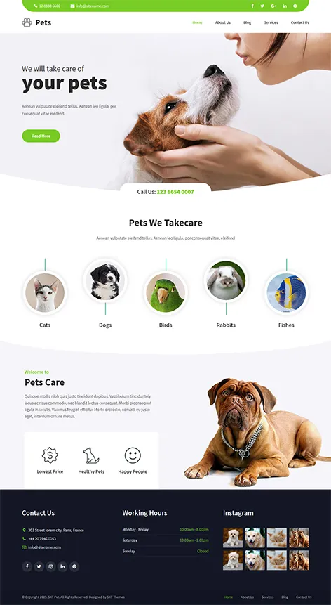 Ele Pet Lite - Free animal WordPress Theme