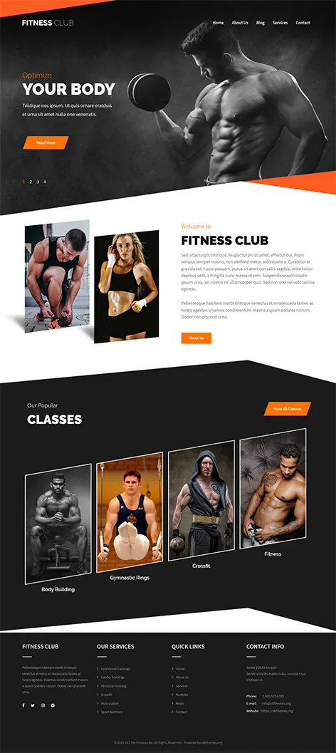 Ele Fitness Lite - Free workout WordPress Theme