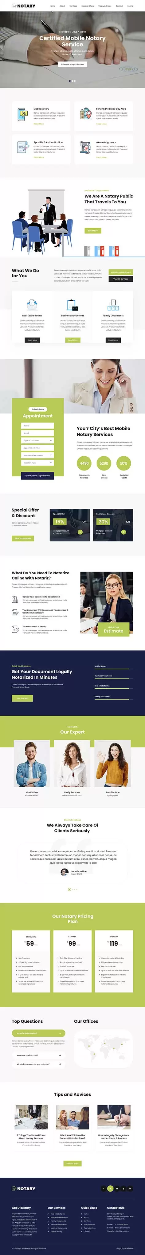 Best Notary WordPress Theme 4 Lawyers Legal Public Services Firms