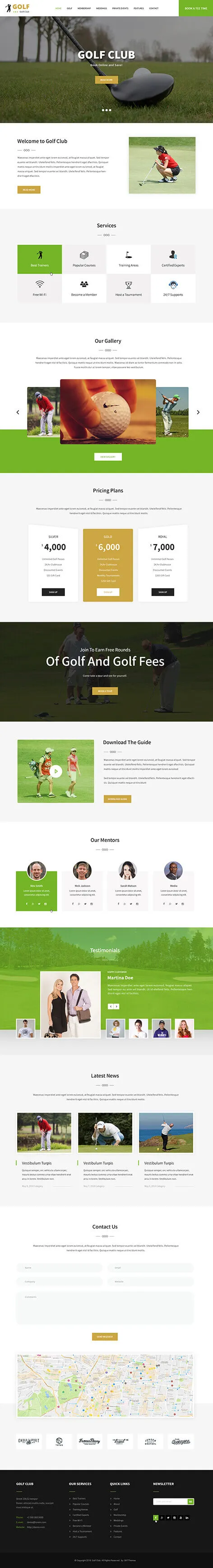 SKT Golf - Sports Team WordPress theme