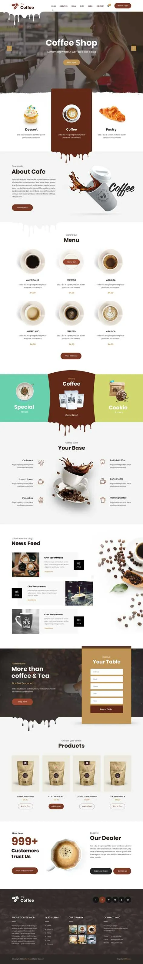 Coffee Shop - Coffee WordPress Theme