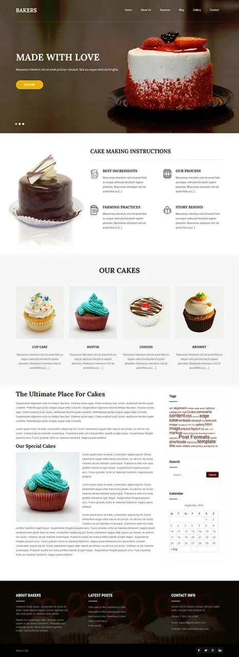 Bakers Lite - Free Cake Art WordPress theme