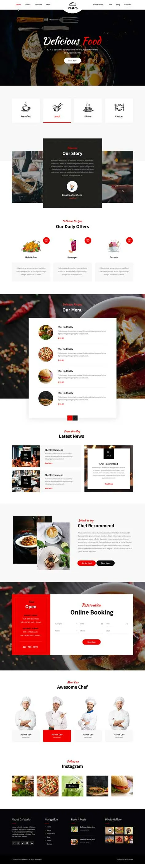 Restro - cafe and restaurant WordPress theme