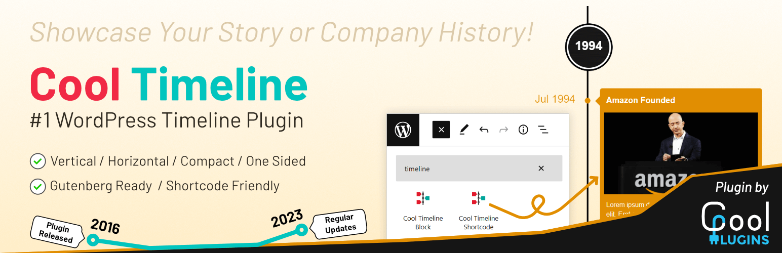 cool timeline horizontal & vertical timeline