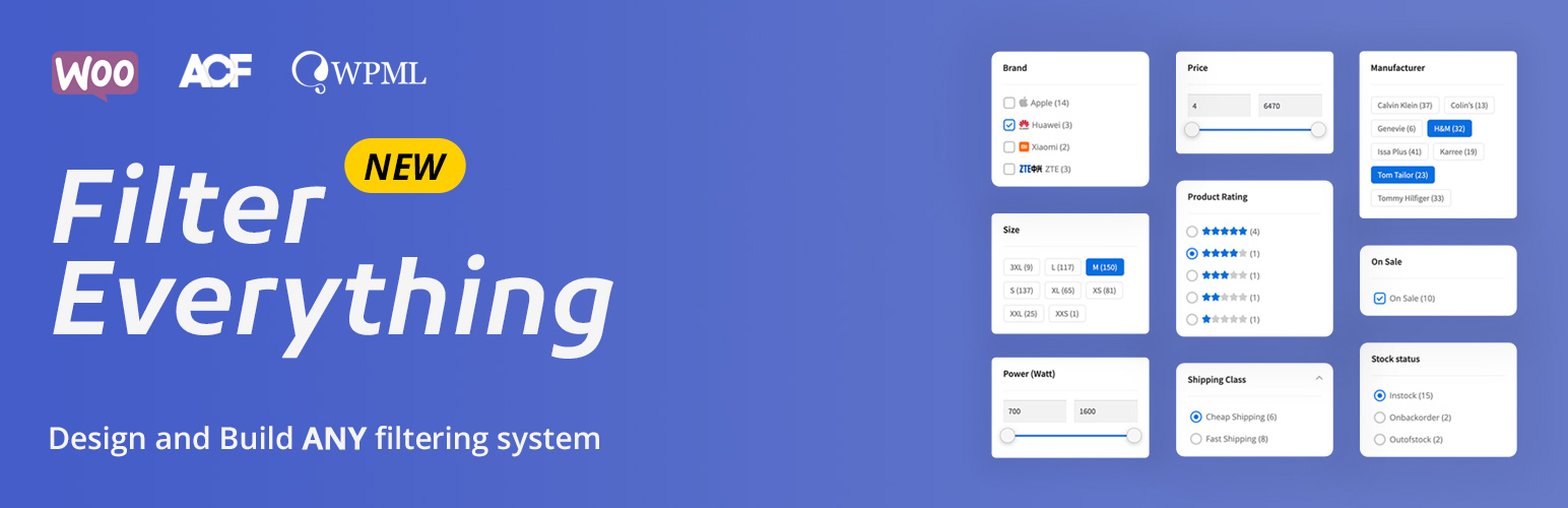 filter everything — product filter & wordpress filter