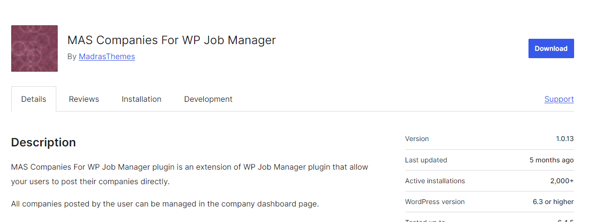 mas companies for wp job manager