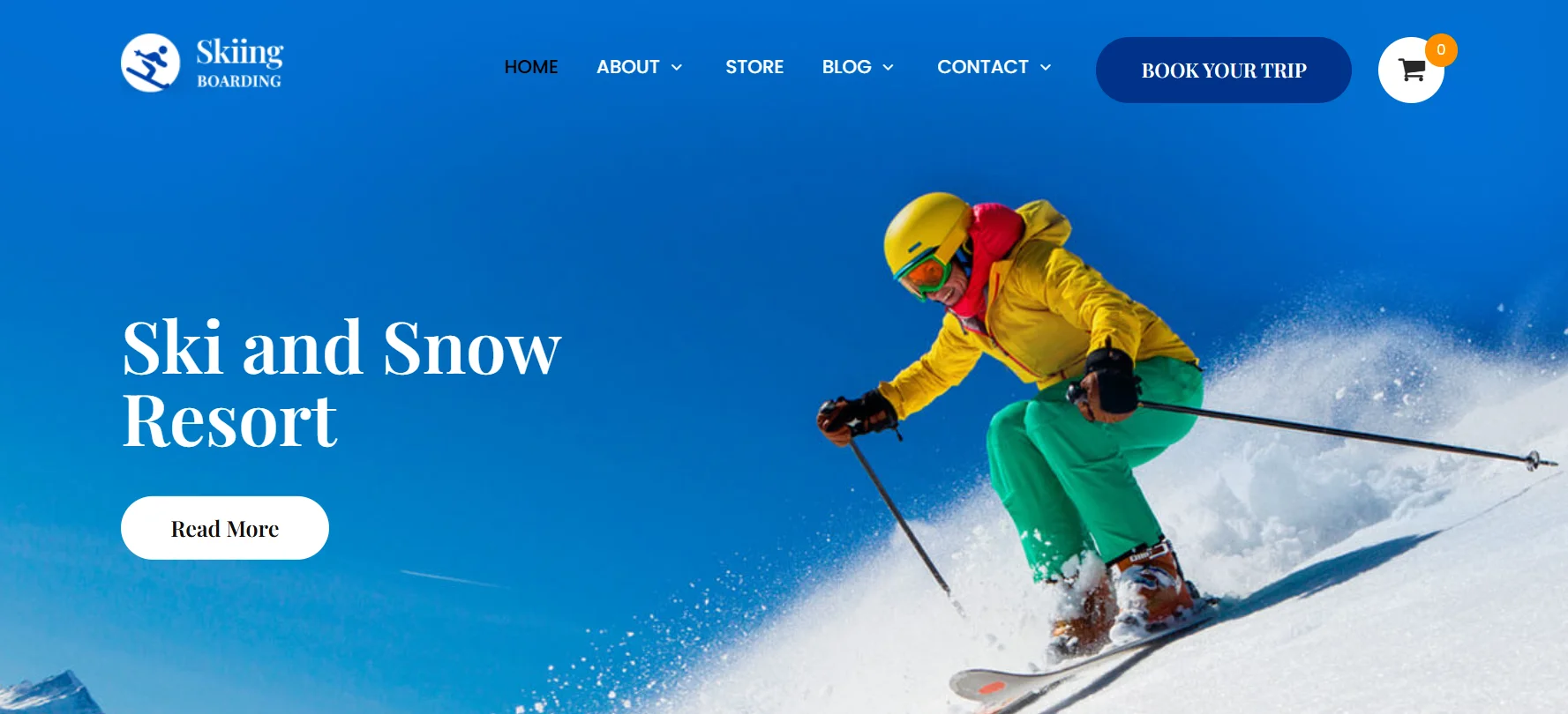 SKT SKI snowboard WordPress theme