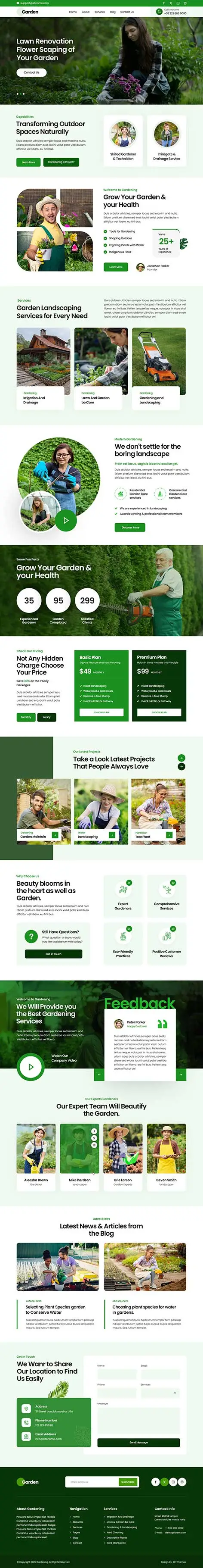 SKT Gardening - Gardening Landscaping WordPress theme