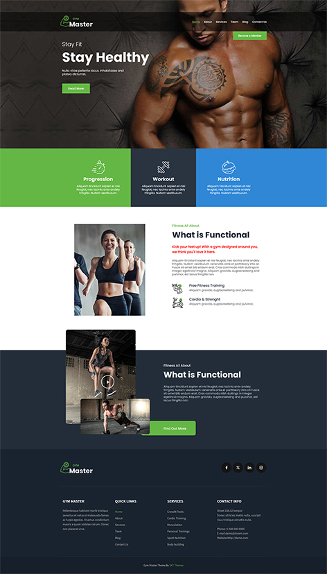 SKT Gym Master - Free physical fitness WordPress theme