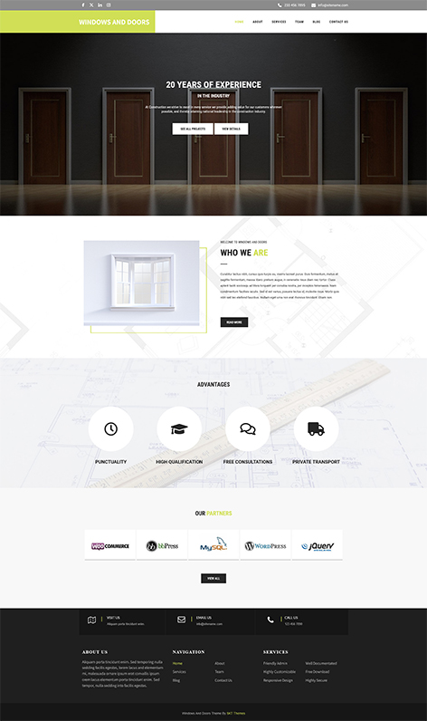 Free Windows Doors WordPress theme