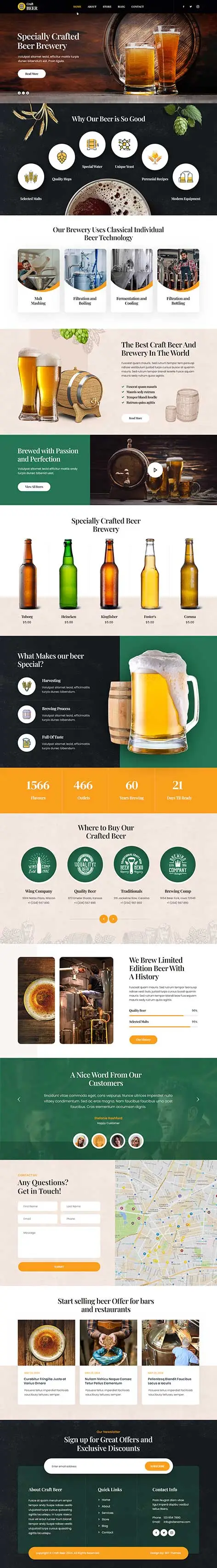 SKT Brew - craft beer WordPress theme