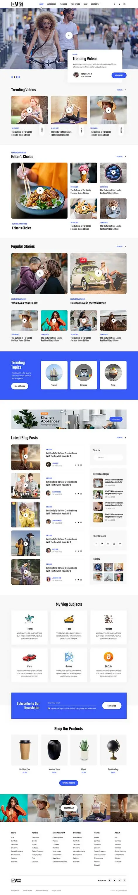 SKT Video Blog - vlog WordPress theme