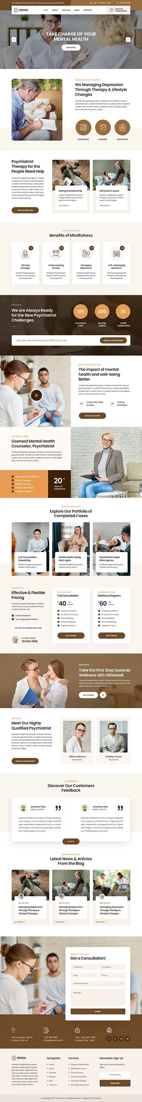 SKT Psyche - Psychotherapist WordPress theme