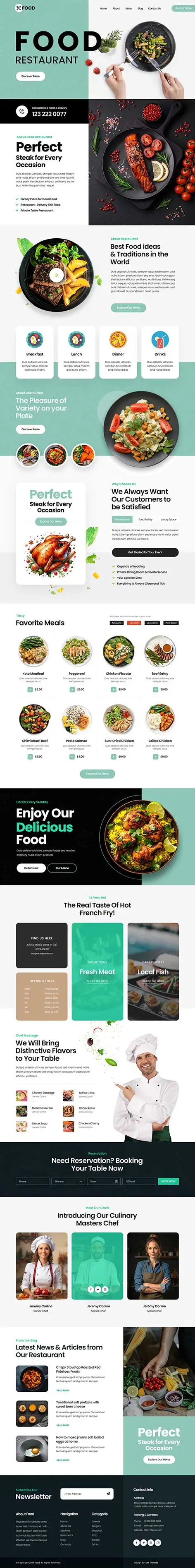 SKT Food - food and recipes WordPress theme